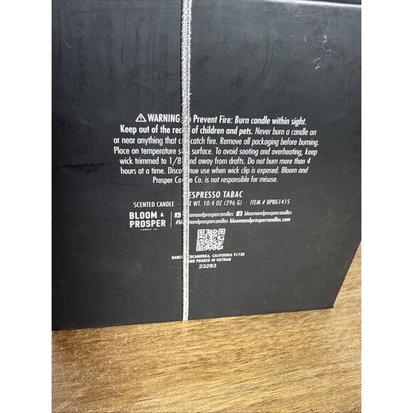 Bloom and Prosper Candle Espresso Tabac 10.4 oz Two Wick Scented New in Gift Box - Picture 2 of 6